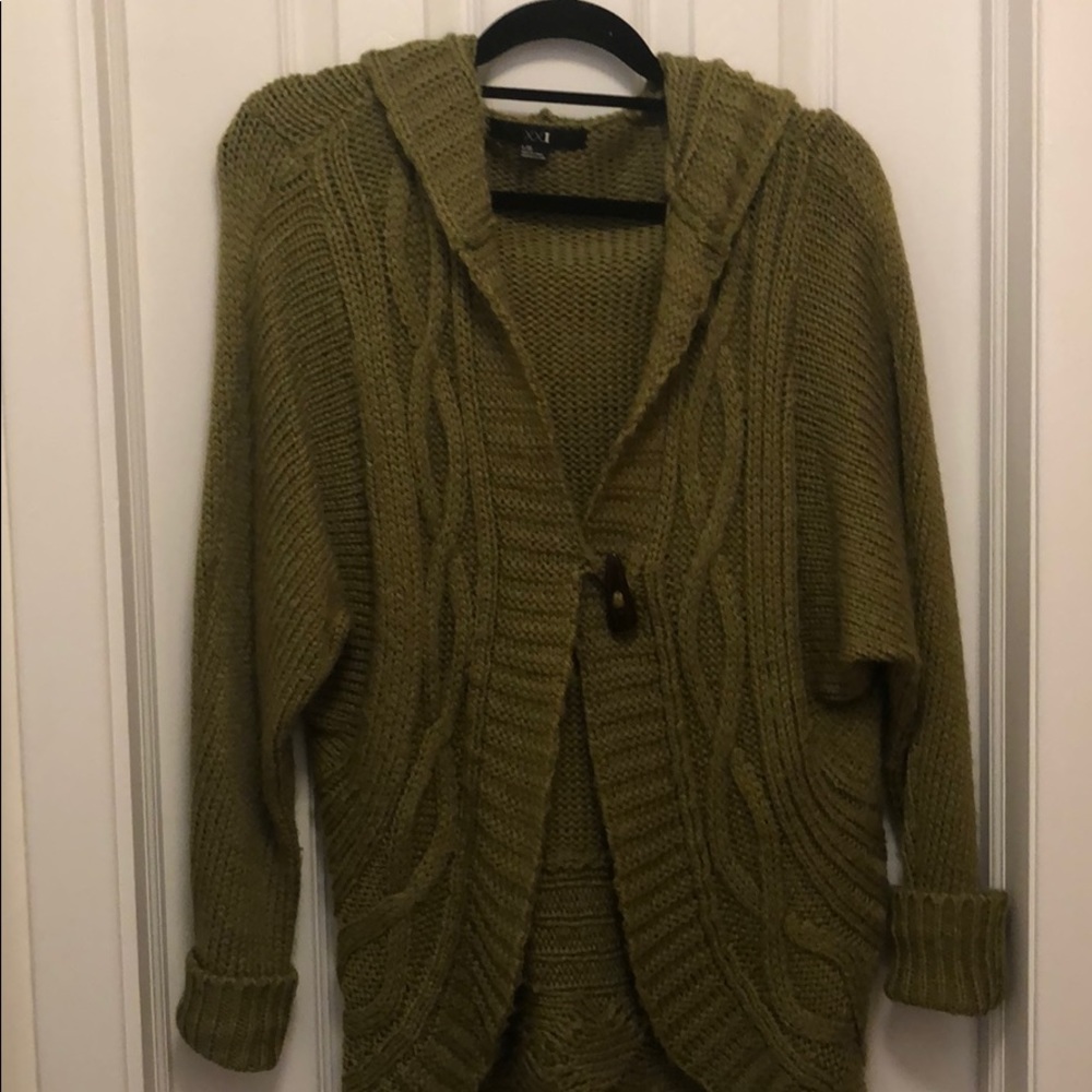 Green cardigan